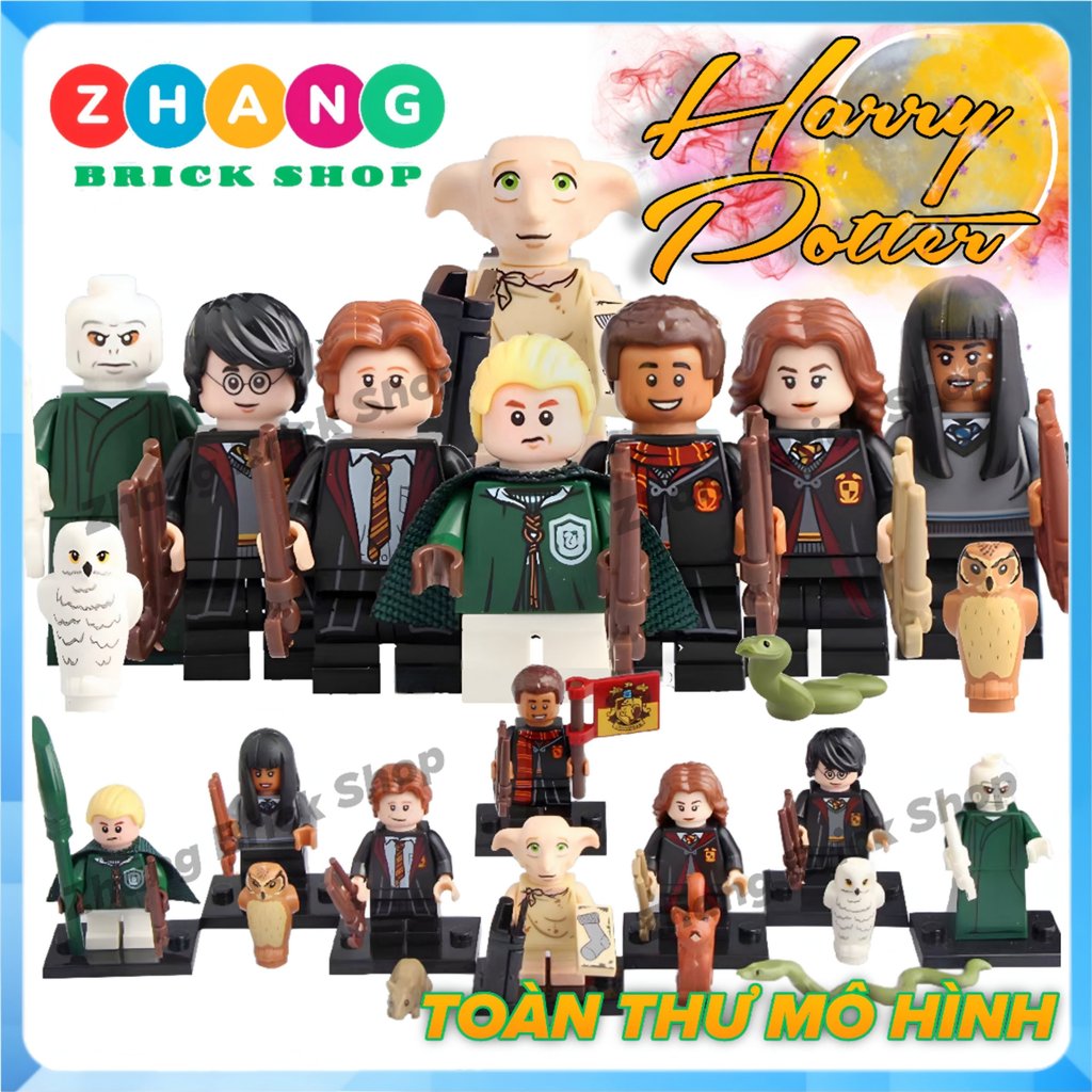 Mô hình nhân vật Harry Potter Hermione Ron Dean Lord Voldemort Draco Malfoy Dobby WM6040 Zhang Brick
