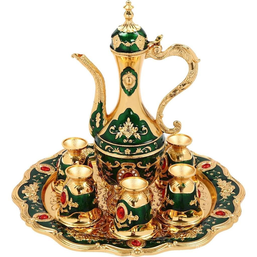 VintageThổ Nhĩ KỳCoffeeSet, allThổ Nhĩ KỳTeaSetwithPotand6Cups, Deluxe Moro ORD6