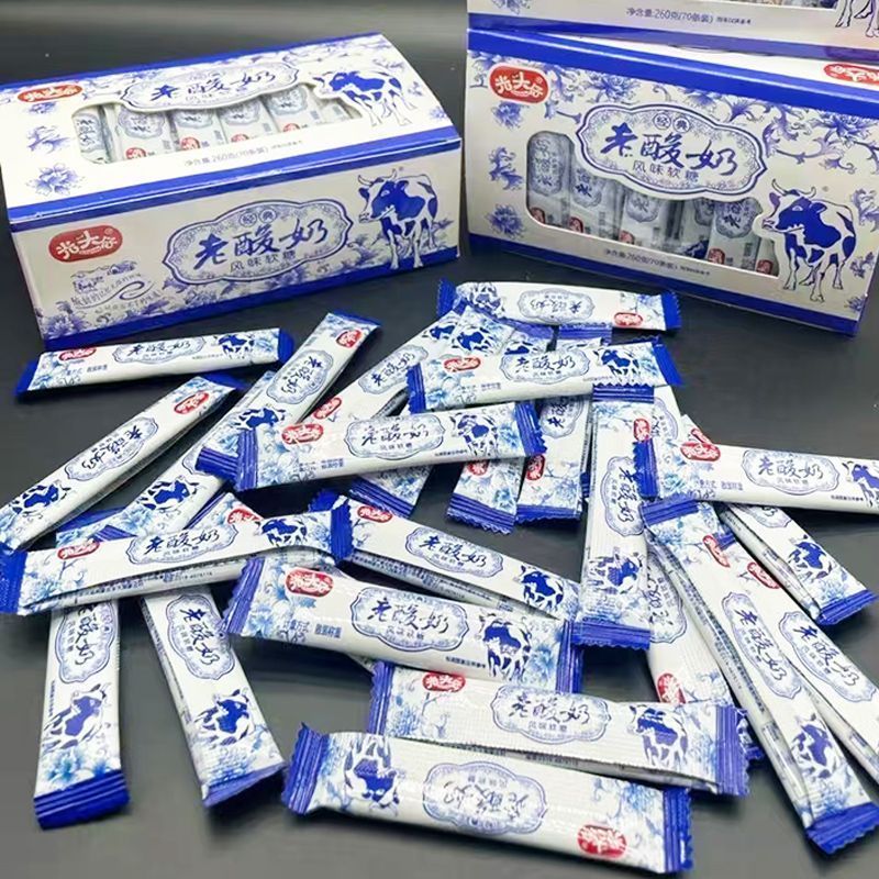 Bald Old Yogurt Hương Chải Kẹo Sữa Cổ Điển Kẹo Trái Cây Hương Vị Nguyên Bản Tuổi Thơ Hoài Cổ Kẹo Ăn 