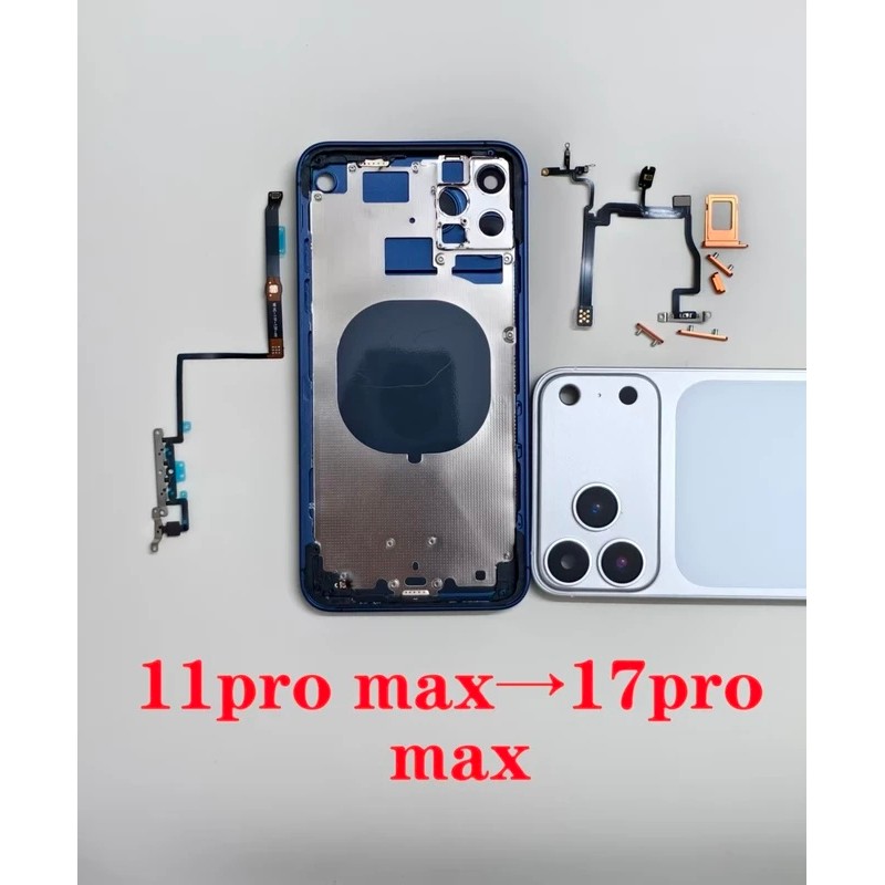 Ốp điện thoại Sau Vỏ Pin Cho iPhone 11 Pro Max Chuyển Đổi Sang 17 Pro Max Đến 11 Pro Max DIY Như 17 