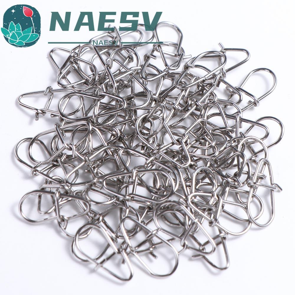 NAESV Mồi Câu Cá Kết Nối 00 # -3 # 100 Chiếc Khóa An Toàn Snap Kết Nối Phụ Kiện Câu Cá Móc Snap Pin
