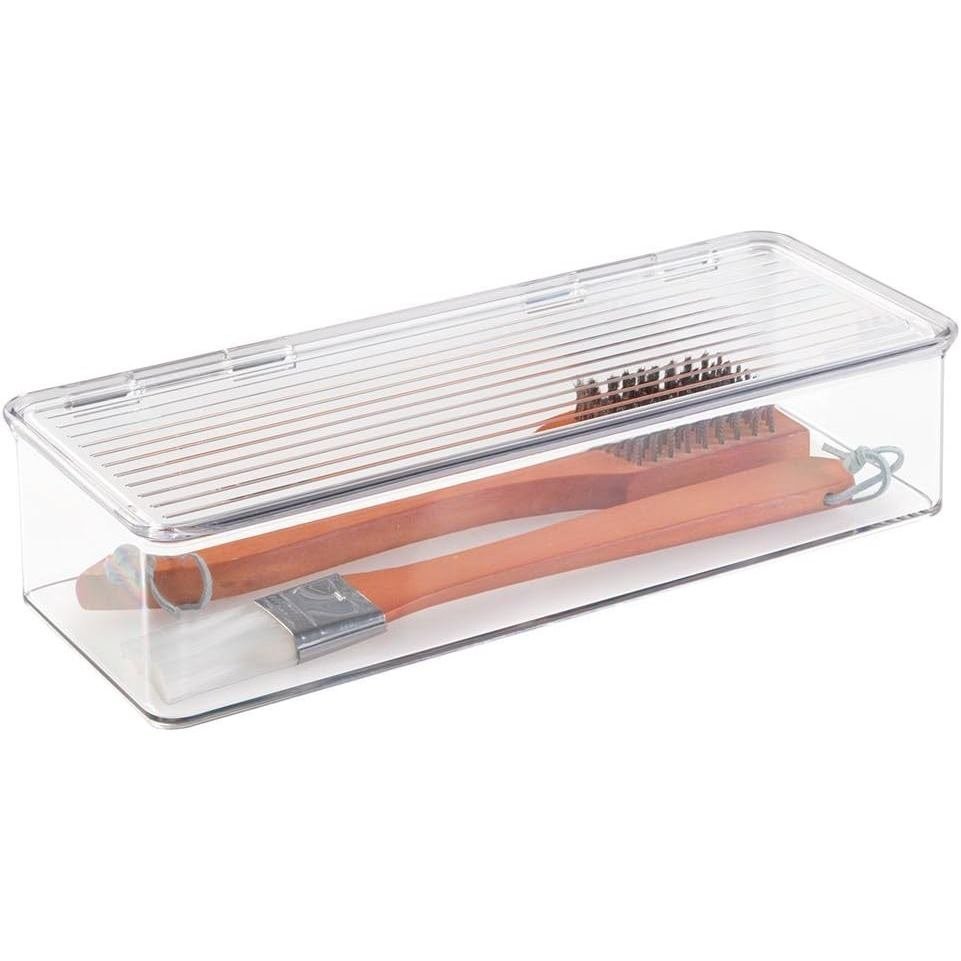 Hộp sắp xếp phụ kiện nướng BBQ mDesign dành cho dụng cụ nấu ăn - Trong suốt