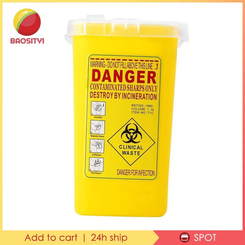 1 Quart Sharps Hộp Đựng Biohazard Xử Lý Lưỡi Kim Thùng Rác Màu Vàng