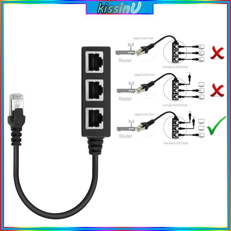 Kiss LAN Ethernet Splitter Cable RJ45 1 Nam đến 3 Nữ LAN Ethernet Splitter Cable