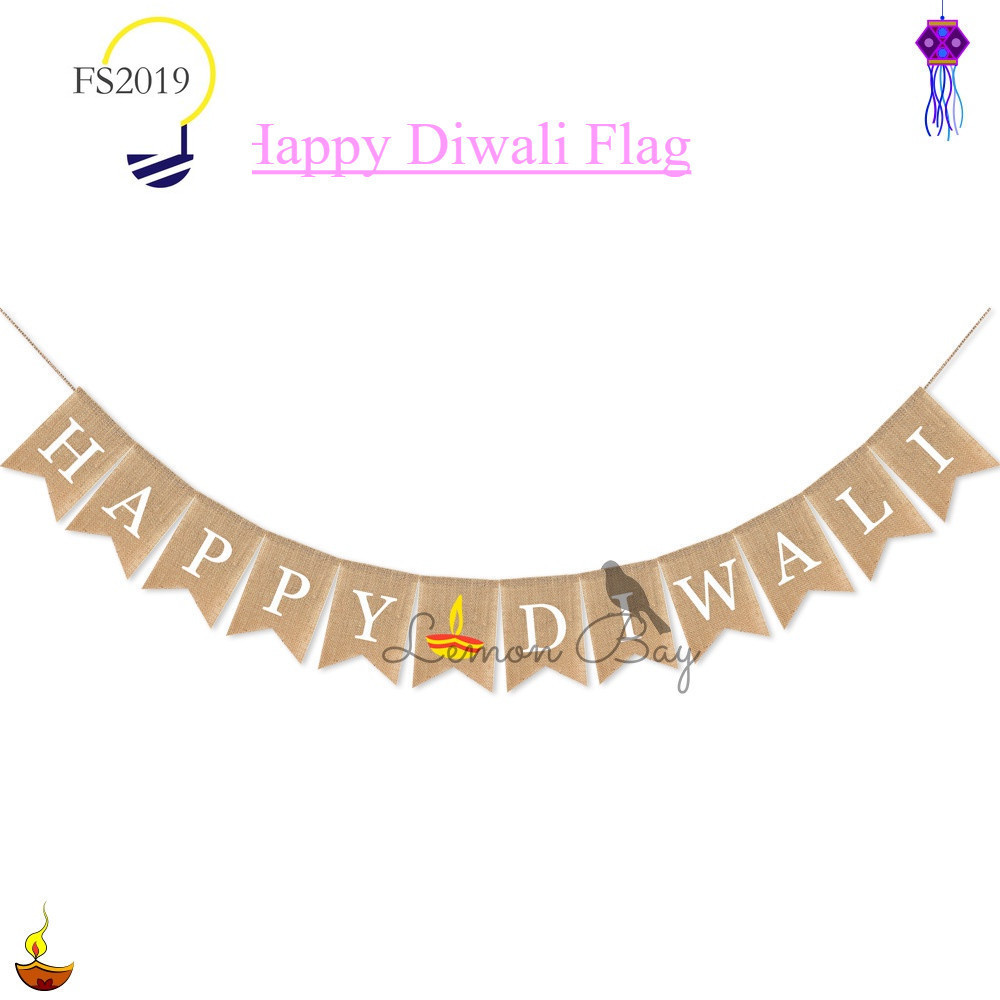 Bán buôn 3M Deepavali Tường Trang Trí Ngoài Trời Biểu Ngữ Diwali Đảng Cờ Diwali Trang Trí Thô Rag Do