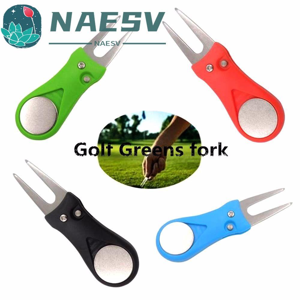 NAESV Rãnh Cleaner Thép không gỉ Đánh dấu Golf Drop Ship Có thể gập lại Nút bật lên Switchblade Pitc