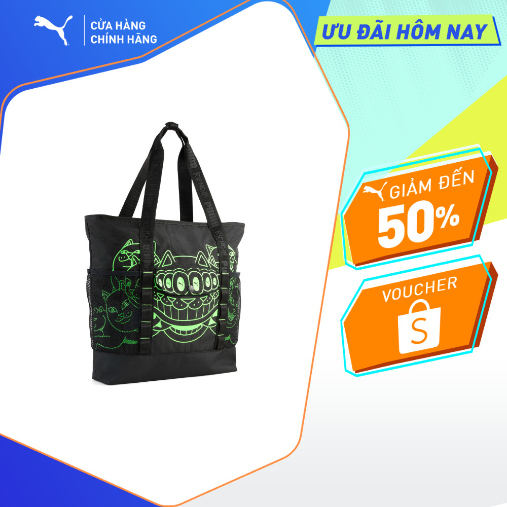 Túi Đeo Vai Thời Trang PUMA Unisex x RIPNDIP Tote Bag Black Màu Đen