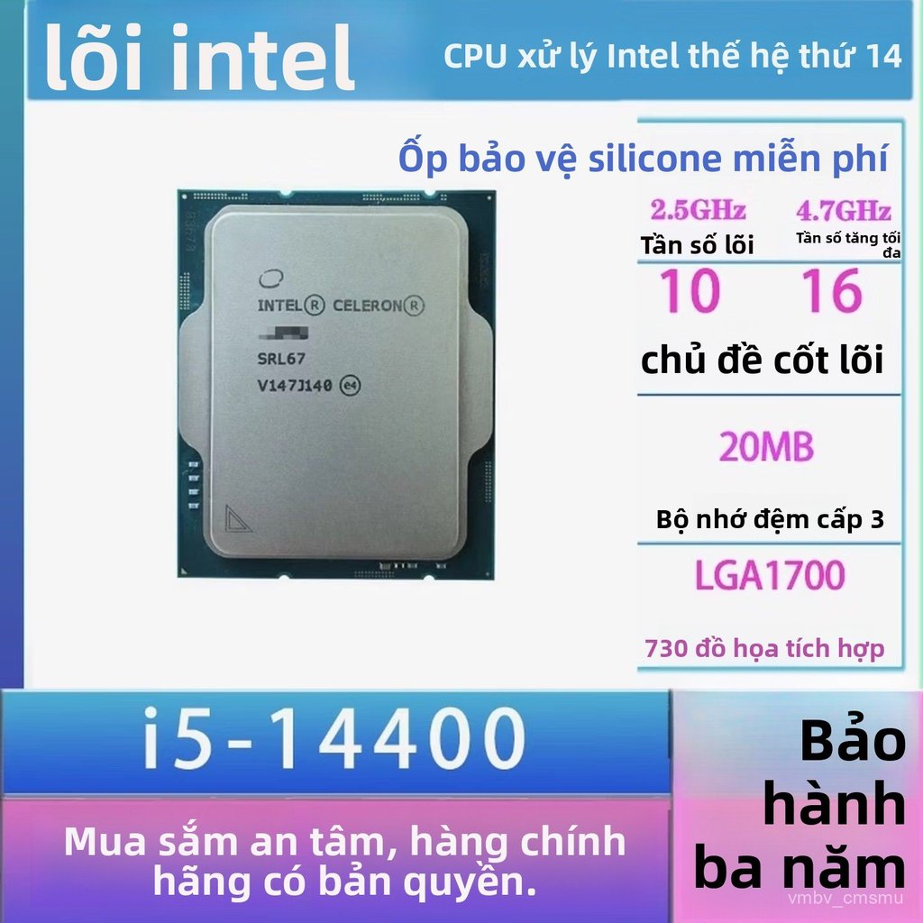 CPU Intel Core i3 i5 i7 i9 thế hệ 12 13 14 12400 13700F chính hãng hiệu năng mạnh mẽ chất lượng cao 