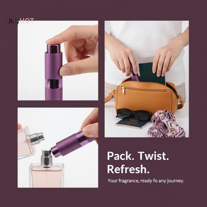 JULYHOT 4 8ml Du Lịch Có Thể Đổ Lại Chai Cologne Rỗng Nước Hoa Chống Rò Rỉ Atomizers Cho Ví Nhà Thơ 