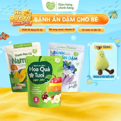 Combo bánh ăn dặm cho bé Mămmy Hoa quả, Việt quất, Thanh Rau củ Nam Bộ giàu chất xơ, bổ sung vitamin