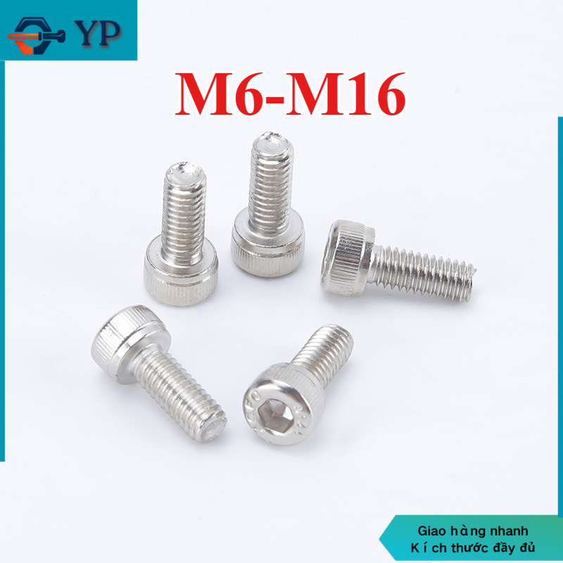 Bu lông lục giác chìm đầu trụ ren mịn INOX 304 M6*0.75*8 M6*0.75*10 M6*0.75*12 M6*0.75*16 M6*0.75*20