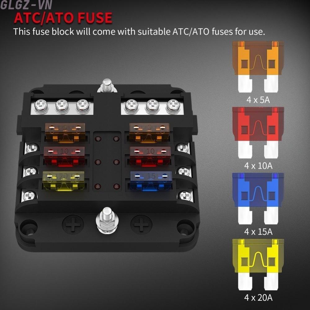 12V Fuse Block Organized Wiring System Electrical Safety Marine Fuse Holder