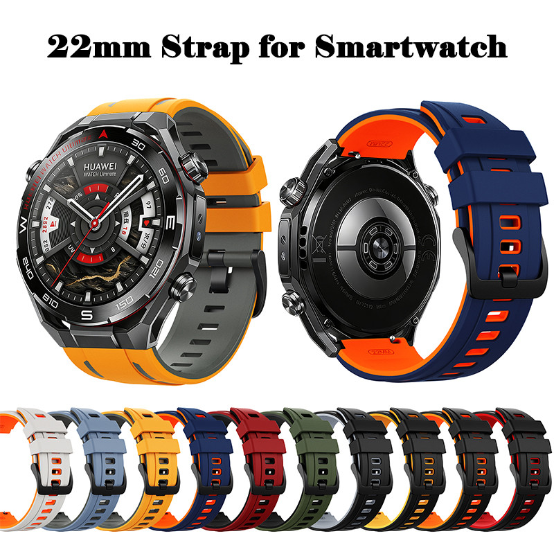 Dây đeo thể thao silicon 22mm cho Huawei Watch GT Runner 2 / 6 5 4 Vòng đeo tay dây cao su cho Garmi