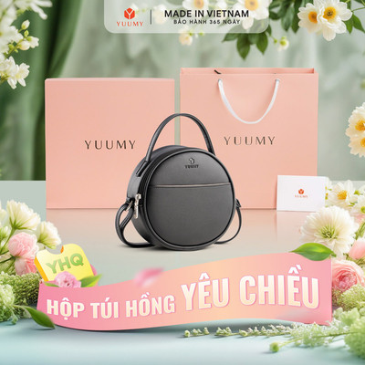 Bộ hộp quà YUUMY (Túi đeo chéo nữ YUUMY YN261 + Hộp quà YHQ2 + Túi giấy YTG2 + Túi rút BVR3838 + Thiệp cảm ơn YBT1)