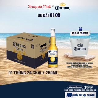 [ĐỘC QUYỀN LIVESTREAM] Bia Corona Extra nhập khẩu thùng 24 chai (250ml/chai)