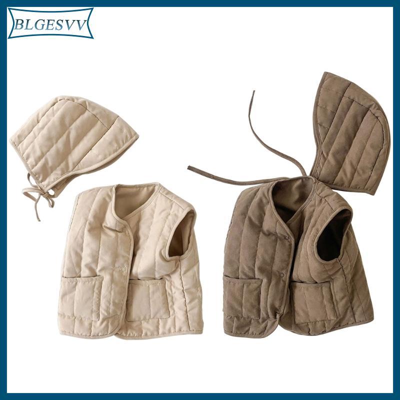 Blg 2 Bộ Áo Khoác Ngoài Trẻ Sơ Sinh Phong Cách Mũ Bò Thu Đông Áo Vest Cho Bé Có Mũ