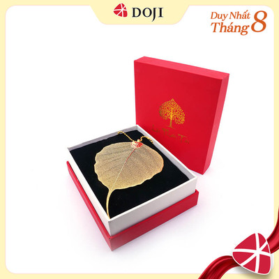 [Độc quyền] Lá Bồ Đề Phong Thủy Mạ Vàng DOJI Cao Cấp May Mắn Phù Hợp Làm Quà Tặng, Trang Trí