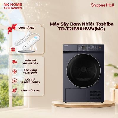[Shopee - Lắp đặt 0Đ HN HCM] Máy Sấy Bơm Nhiệt Toshiba 8 Kg TD-T21B90HWV(MG), Inverter - Diệt Khuẩn UV | BH 24 tháng