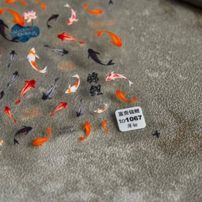 V & N Red Koi Fish Goldfish 5D Nail Stier Lettering 3D Stiers Trung Quốc Nail Art Design Decal Nail 
