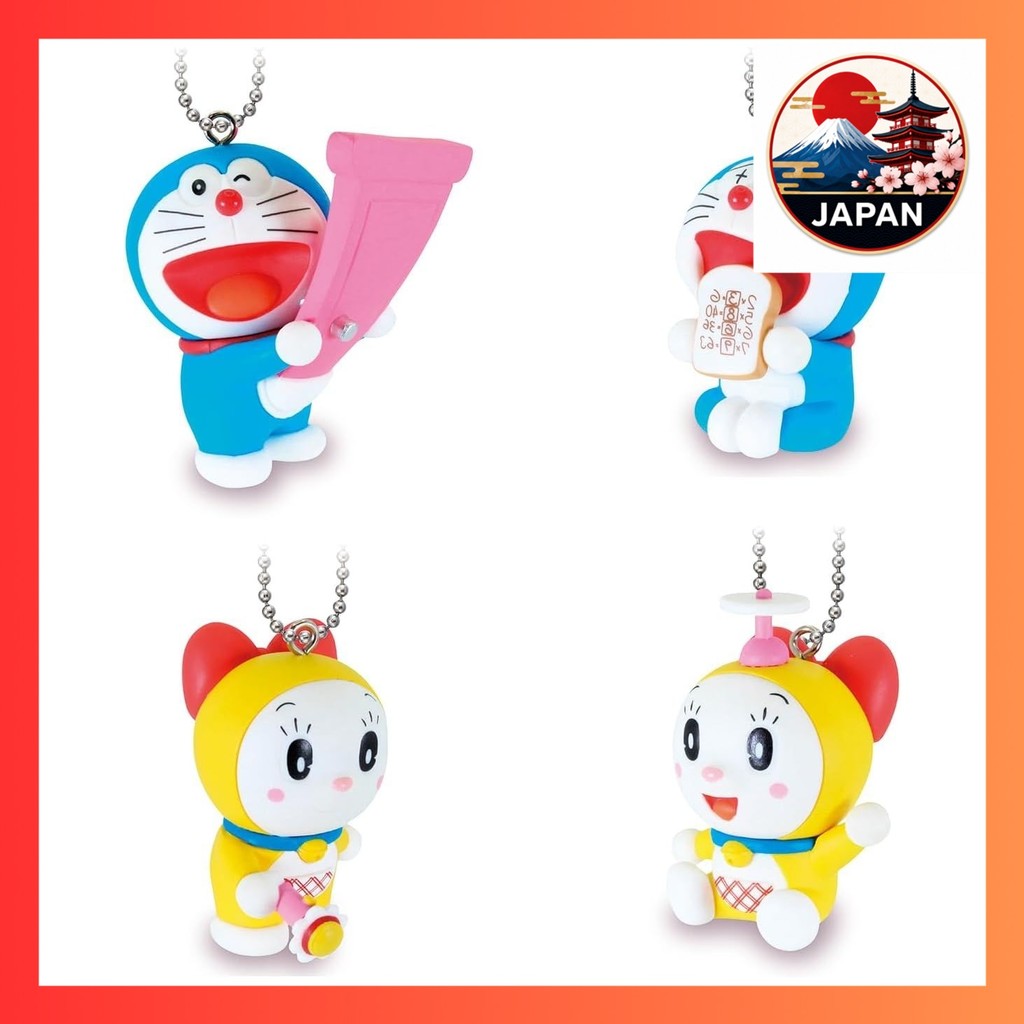 ［Directly from Japan］Doraemon Secret Tool Motion Figure Mascot All 4 Types Set (Full Complete) Gacha