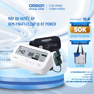 (Dòng mới 2026 - Kèm Adapter) Máy Đo Huyết Áp Bluetooth Phát Hiện Rung Nhĩ OMRON IQ BT Power HEM-7194T1-FLCAP