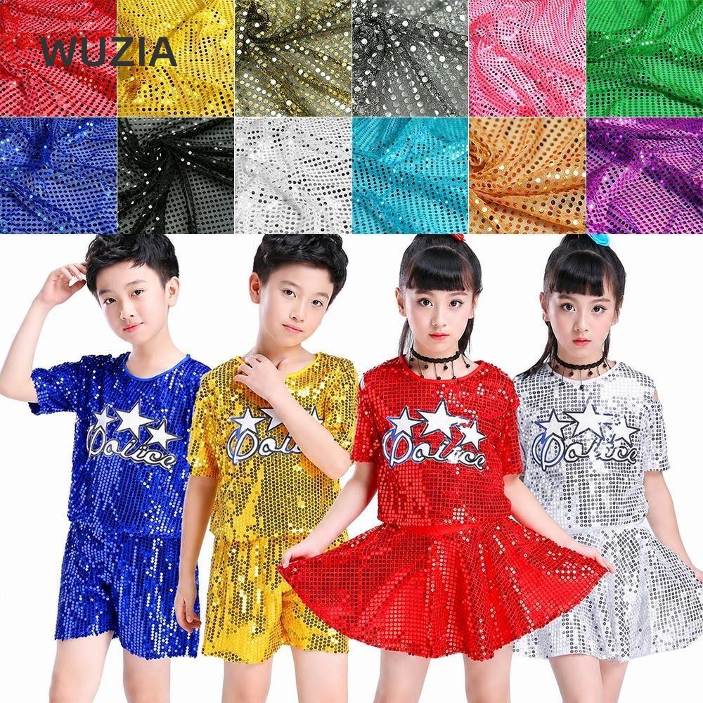 Vải lấp lánh WUZIA, Vải sequin sáng bóng 100cm * 110cm, Thủ công vải sequin DIY thời trang