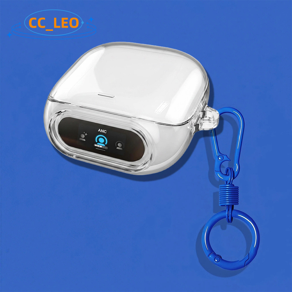 Compatible with Anker Soundcore Liberty 5 Pro Clear Protective Case Cute Colorful Metal Finger Ring 