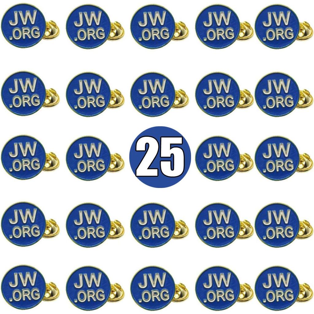 TIHOOD 25 Chiếc Tròn Màu Xanh JW.org Lapel Pin - JW.org Cổ Thắt Lưng Mũ Tack Kẹp Nữ Hoặc Nam Bộ Đồ-V