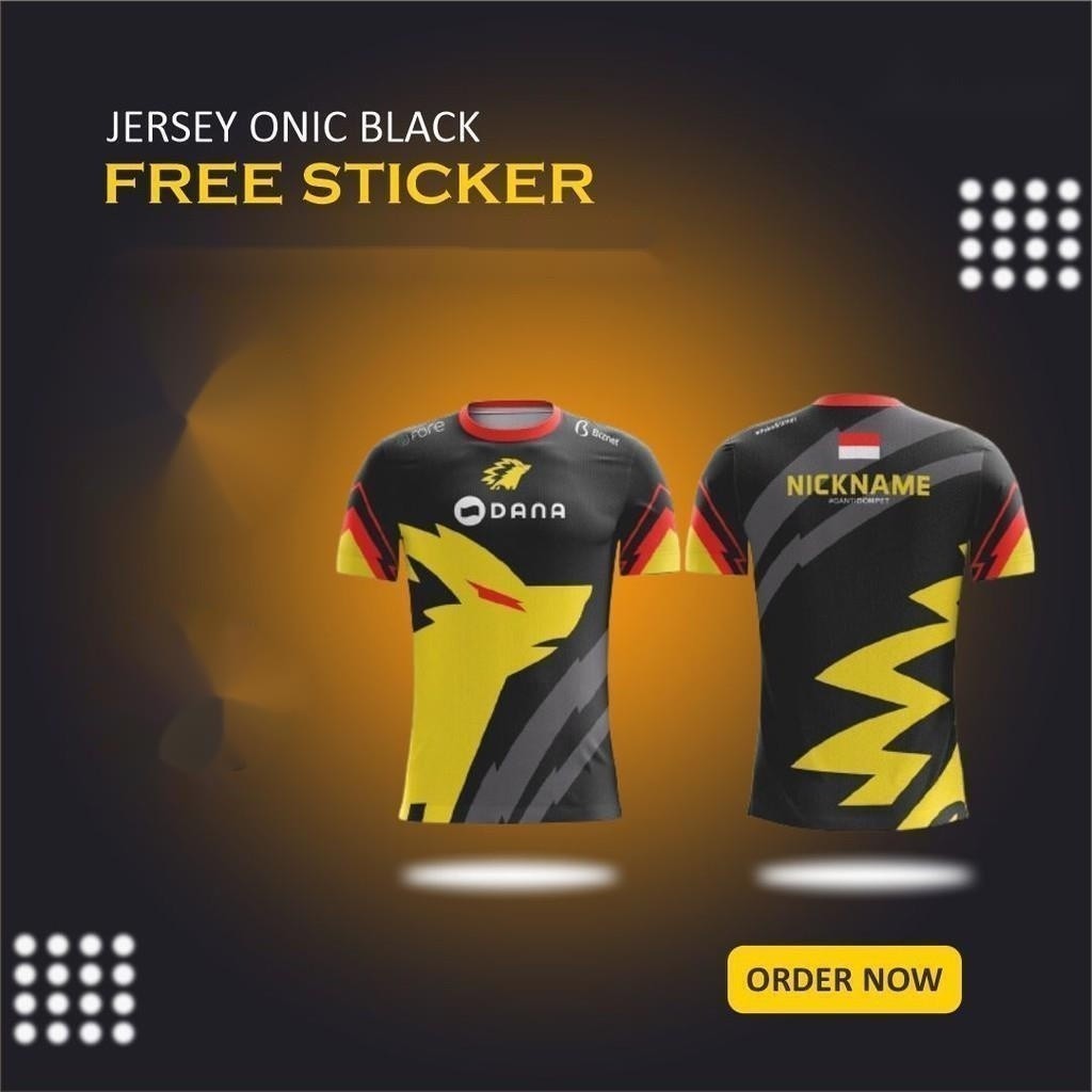 Jersey Thời trang onic esport đen trắng biệt danh miễn phí cho áo thun nam
