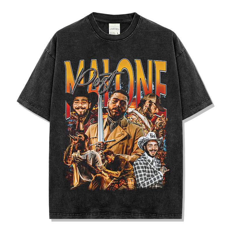 Xuyên Biên Giới Mỹ Malone Post Malone In Hình Áo Thun Tay Ngắn Giặt Dài Tay Rời Có Mũ Trùm Đầu Nặng 