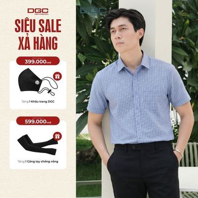 Áo Sơ Mi Ngắn Tay DGC Dáng Suông Smart casual, Chất Vải Thoáng Mát Thấm Hút Mồ Hôi - SASNBC61M