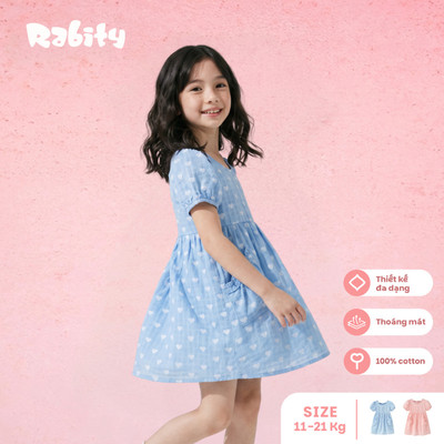  Đầm thô ngắn tay bé gái Rabity 950.115
