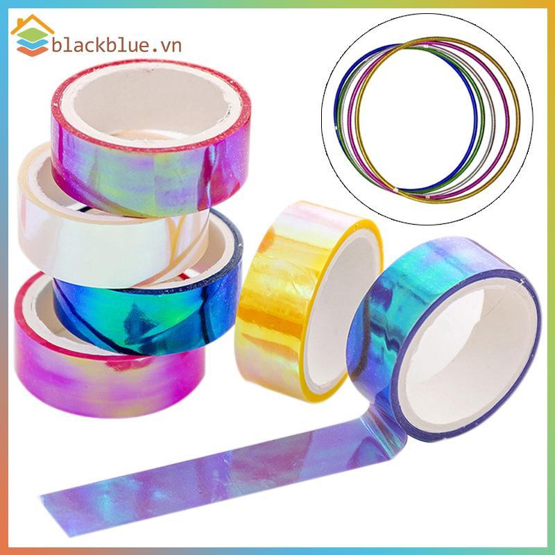 BBLUE 500cm Holographic RG Prismatic Glitter Tape Hoops Sti Rhythmic Gymnastics Ring Trang trí Thiết