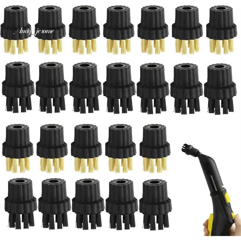 Phụ kiện làm sạch hơi nước 24 Cái M8 Đầu bàn chải Phụ kiện lau nhà hơi nước 12Pc Nylon & 12Pc Đồng t