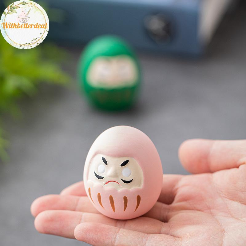 Withbetter Nhật Bản Gốm Daruma Tượng Daruma Tumbler Thủ Công Luy Vận Mệnh Trang Trí Phong Cảnh Búp B