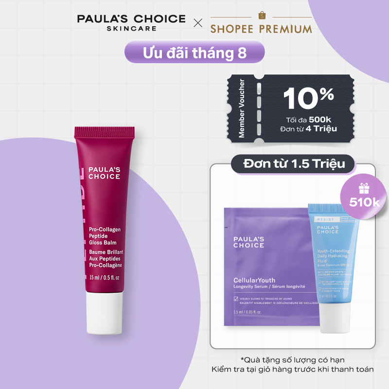 Son dưỡng môi căng mọng và giảm nếp nhăn có màu Pro-Collagen Peptide Gloss Balm Deep Plum 15ml 9590