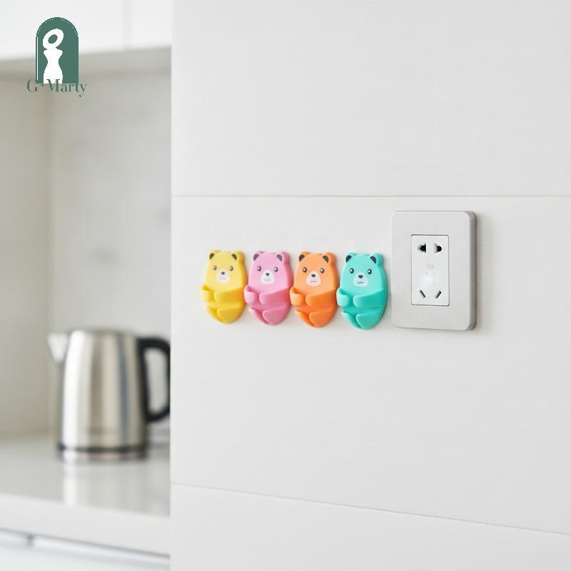 Móc giữ gấu dễ thương Gmarty - 4 Cái, Keo chắc chắn, Không khoan KL