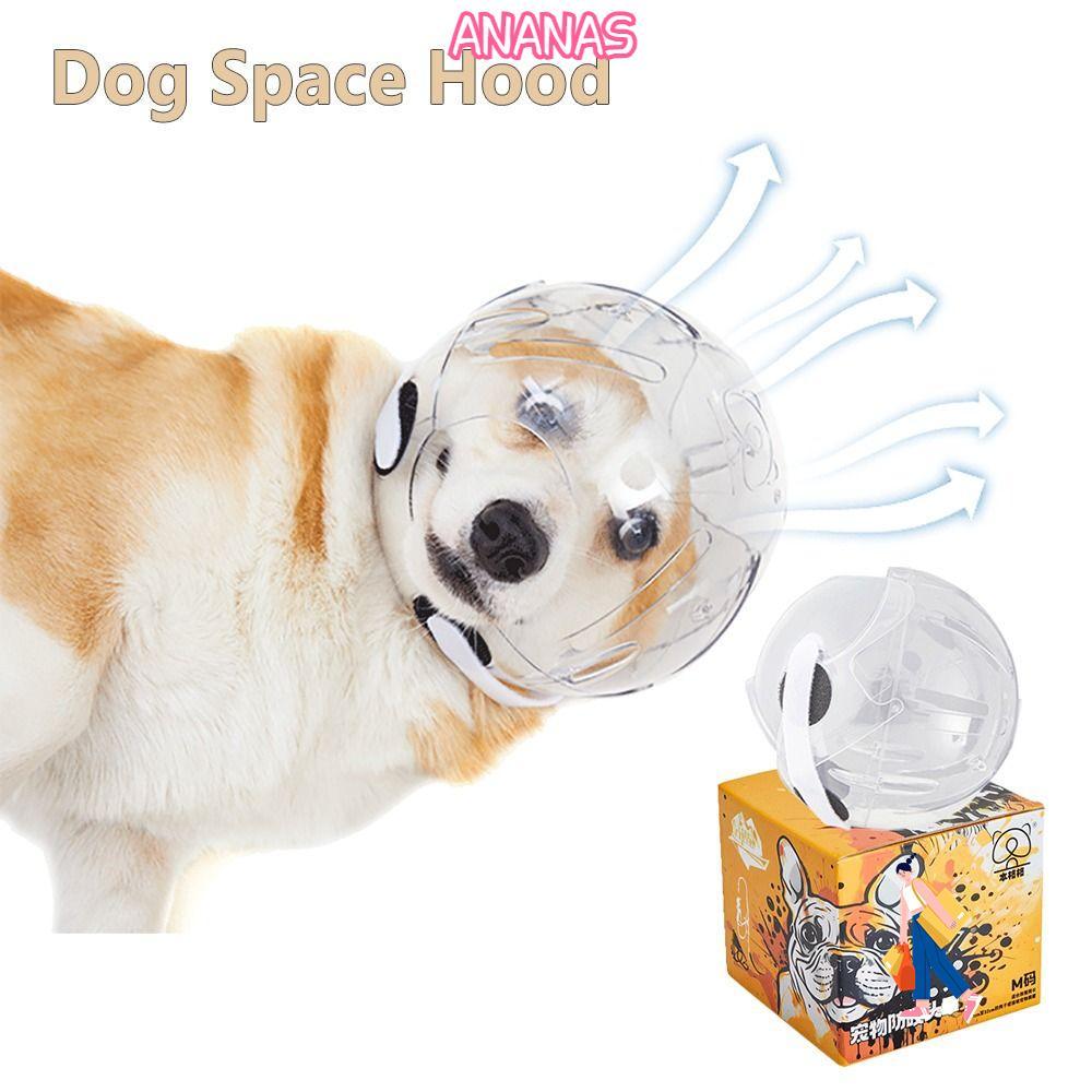 ANANAS Dog Stop Barking Muzzle, Stop Barking Cat Dog Space Hood, Phụ kiện chải lông thú cưng chống c
