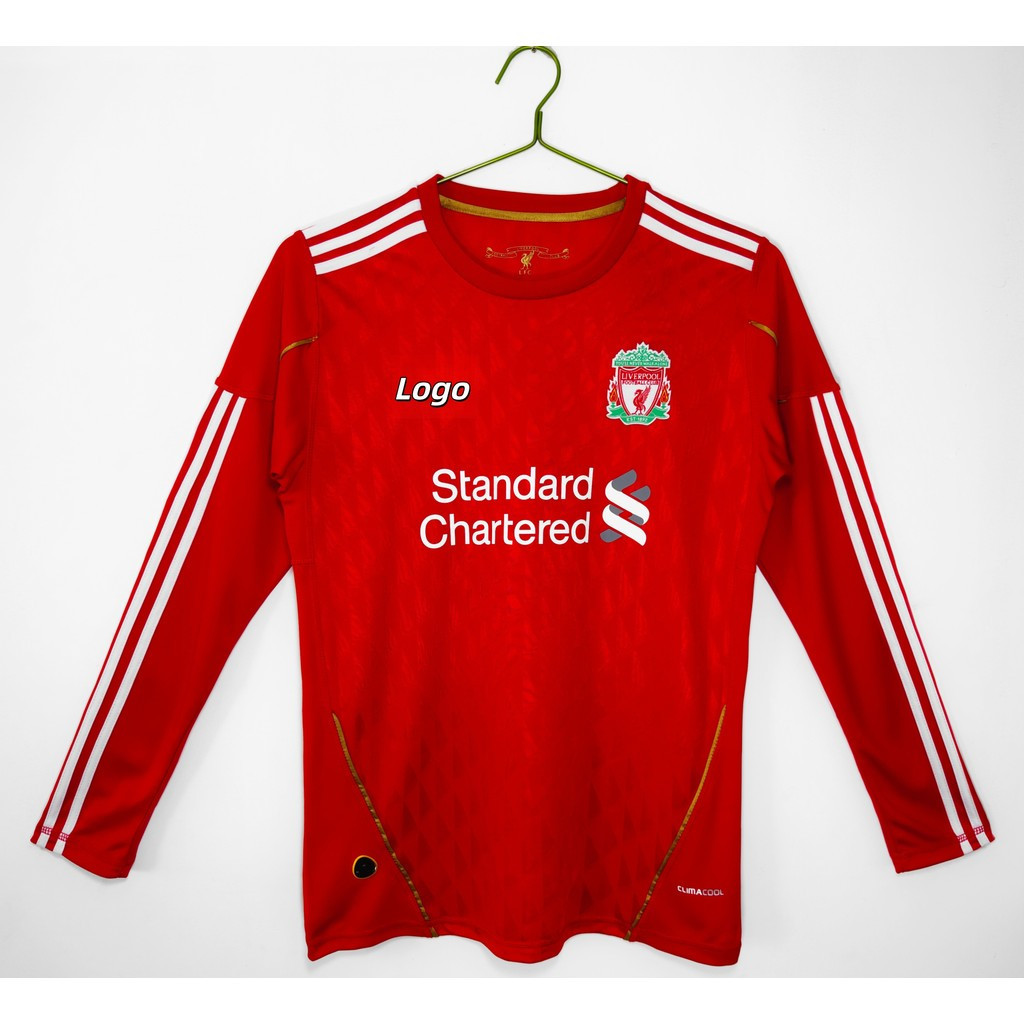 Phiên bản cổ điển Liverpool 2010 / 11 Áo sơ mi nam dài tay Liverpool Home