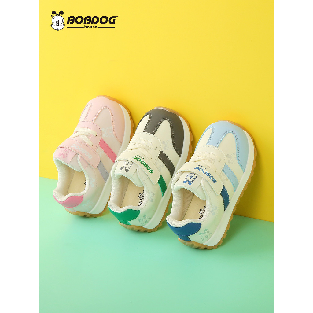 Nhà BOBDOG Giày Đơn Mùa Thu Giày Bé Giày Thường 3 Tuổi Nữ Trẻ Em Chống Trơn Trượt Giày Tập Đi