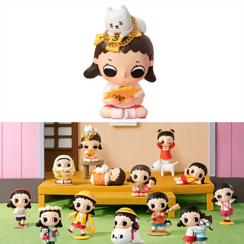 POPMART Nyota × Chibi Maruko chan Series Hình pop mart mù hộp trang trí quà tặng đồ chơi