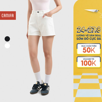Quần short nữ basic CANIFA chất cotton mềm mại co giãn dáng basic form ôm 6BS26S005