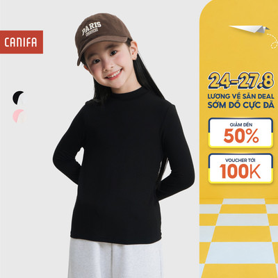 Combo 2 áo giữ nhiệt bé gái CANIFA dài tay cổ cao 1IS25W003