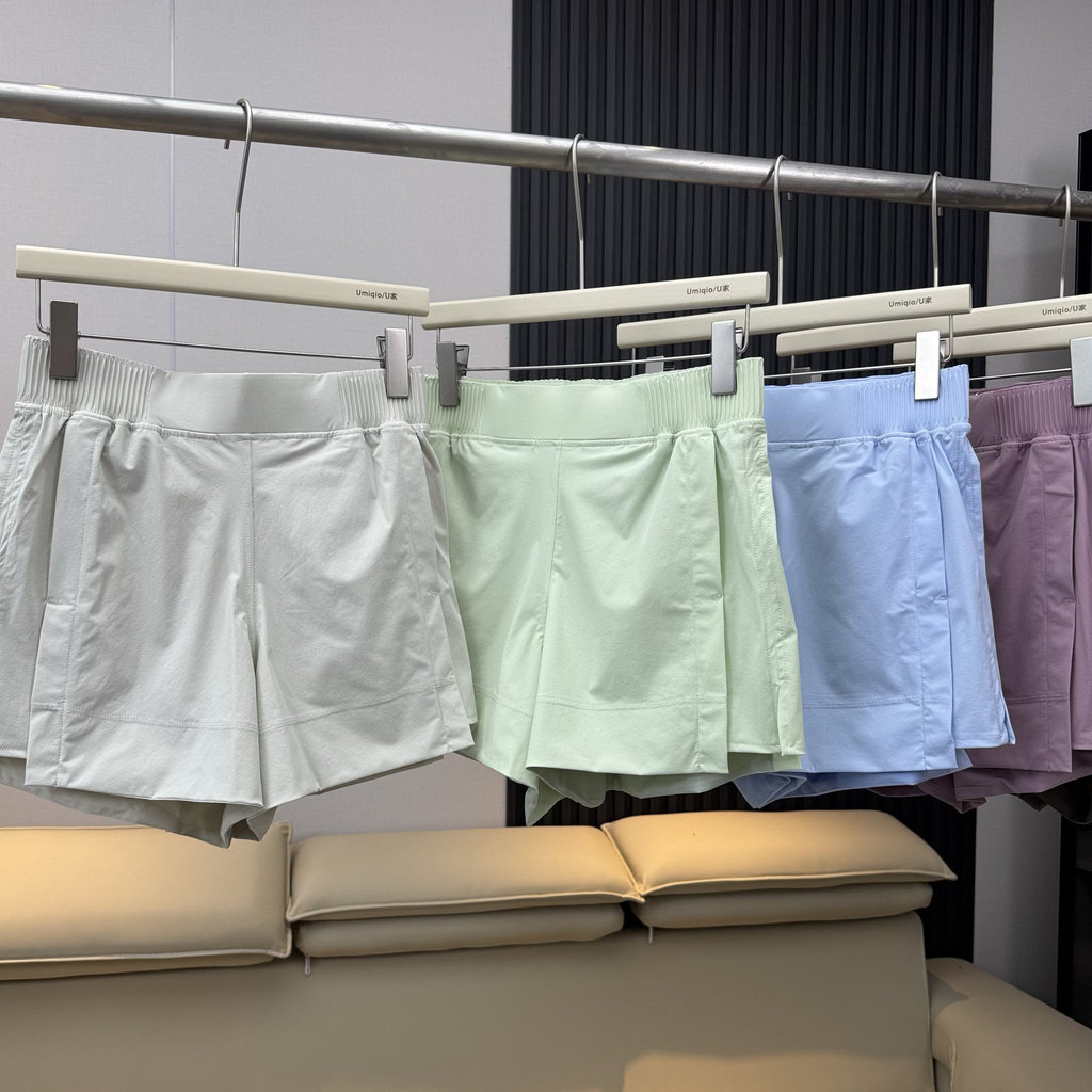 LU Home Flat Thay thế Độ đàn hồi cao Hấp thụ độ ẩm khô nhanh Quần short thể thao thông thường Eo cao Mặc ngoài thoáng khí Chạy bộ Yoga Quần thể dục FBYH