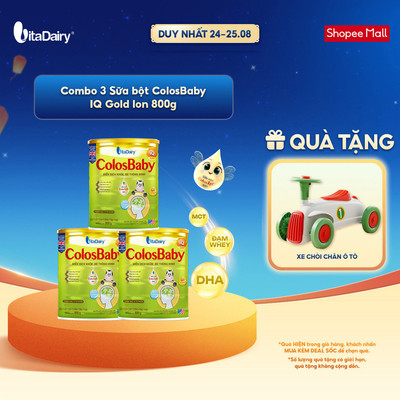 [COMBO 3 LON] [NHIỀU GIAI ĐOẠN] Sữa bột ColosBaby IQ Gold cho trẻ – Hỗ trợ phát triển trí não – Lon 800g