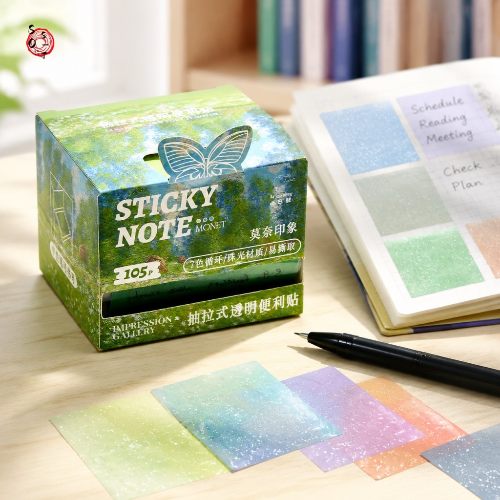 Pearlescent Trong Suốt Dính-Notes Pad, Kéo Ra Mờ Chuyển Màu Có Thể Ghi Nhớ Dính Mạnh Tab Giấy Ghi Nh