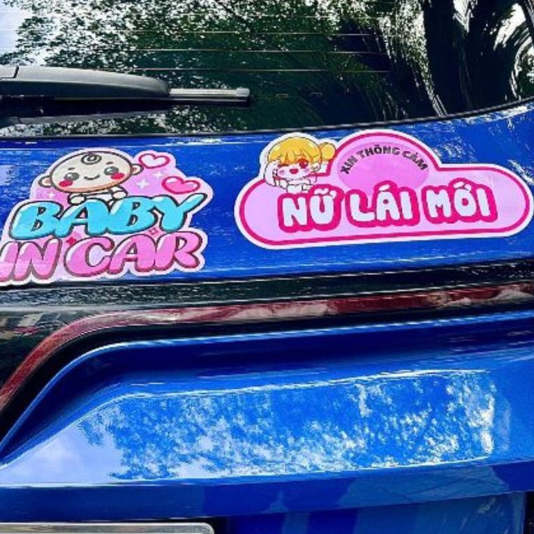DECAL NAM CHÂM  nữ lái mới siêu đáng yêu dành cho các xế nữ xinh gái