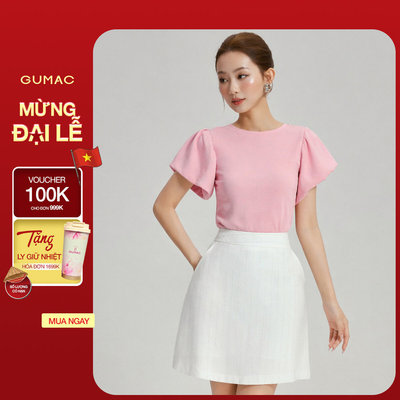 Áo Thun Tay Phồng Nữ GUMAC Áo Phông Kiểu Form Ôm Tay Bí Phồng Chất Thun Ríp Cao Cấp Mềm Mịn LATF1105