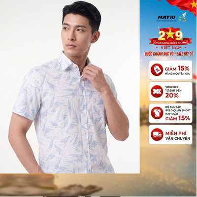 Áo Sơ mi nam cộc tay May 10 form RegularFit mã 010126010GBN4 AH408