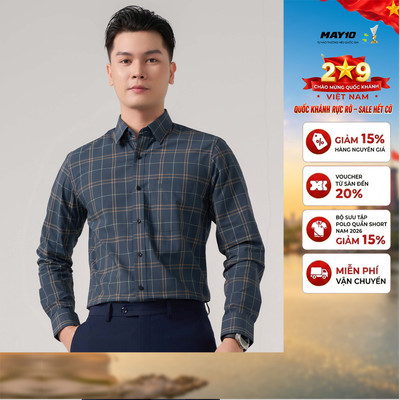 Áo Sơ mi nam dài tay May10 form RegularFit mã 010125131 AK567